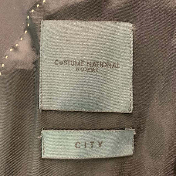 CoSTUME NATIONAL Black Solid Wool Silk Notch Lapel Sport Coat - Picture 4 of 9